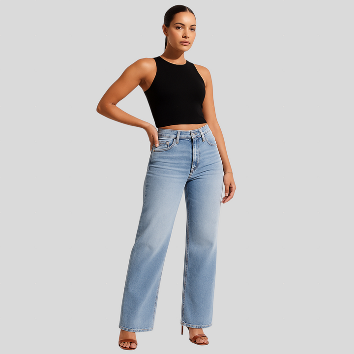 Aline - Elastične Traperice sa Srednjim Strukom