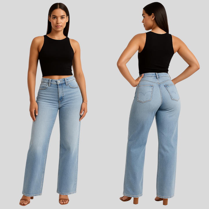 Aline - Elastične Traperice sa Srednjim Strukom