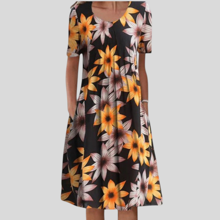 Anais - Casual Cvjetna Haljina S Džepovima