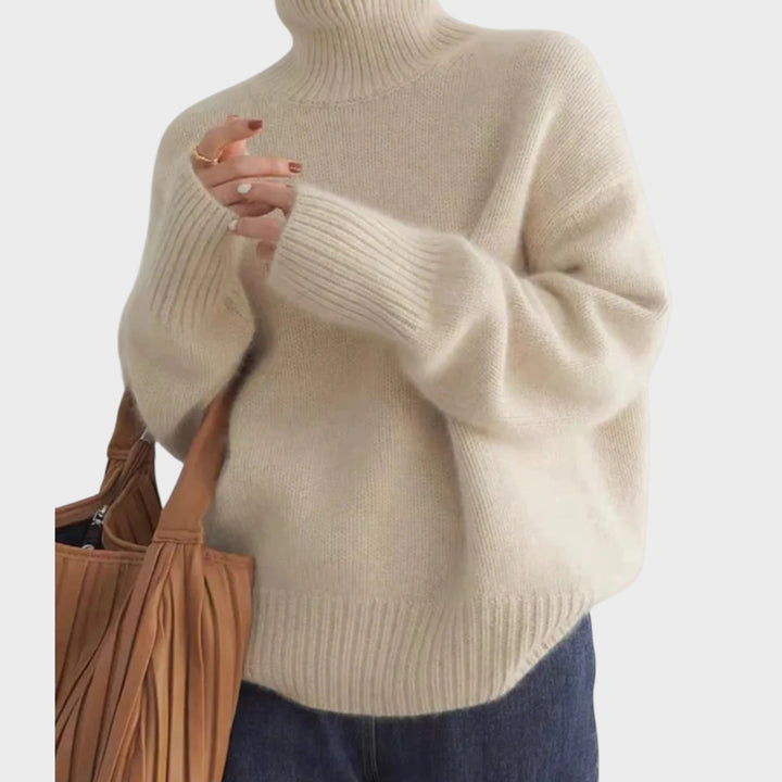 Lara - Džemper od Kašmira s Visokim Ovratnikom