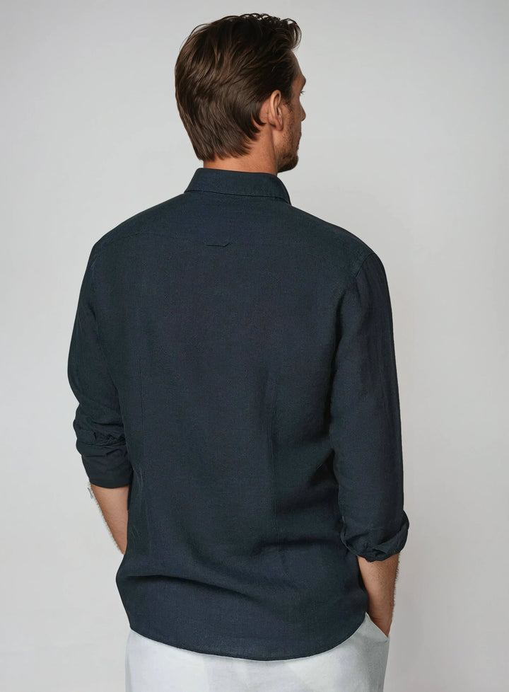 Esencijalna Lanena Košulja - Mornarsko Plava