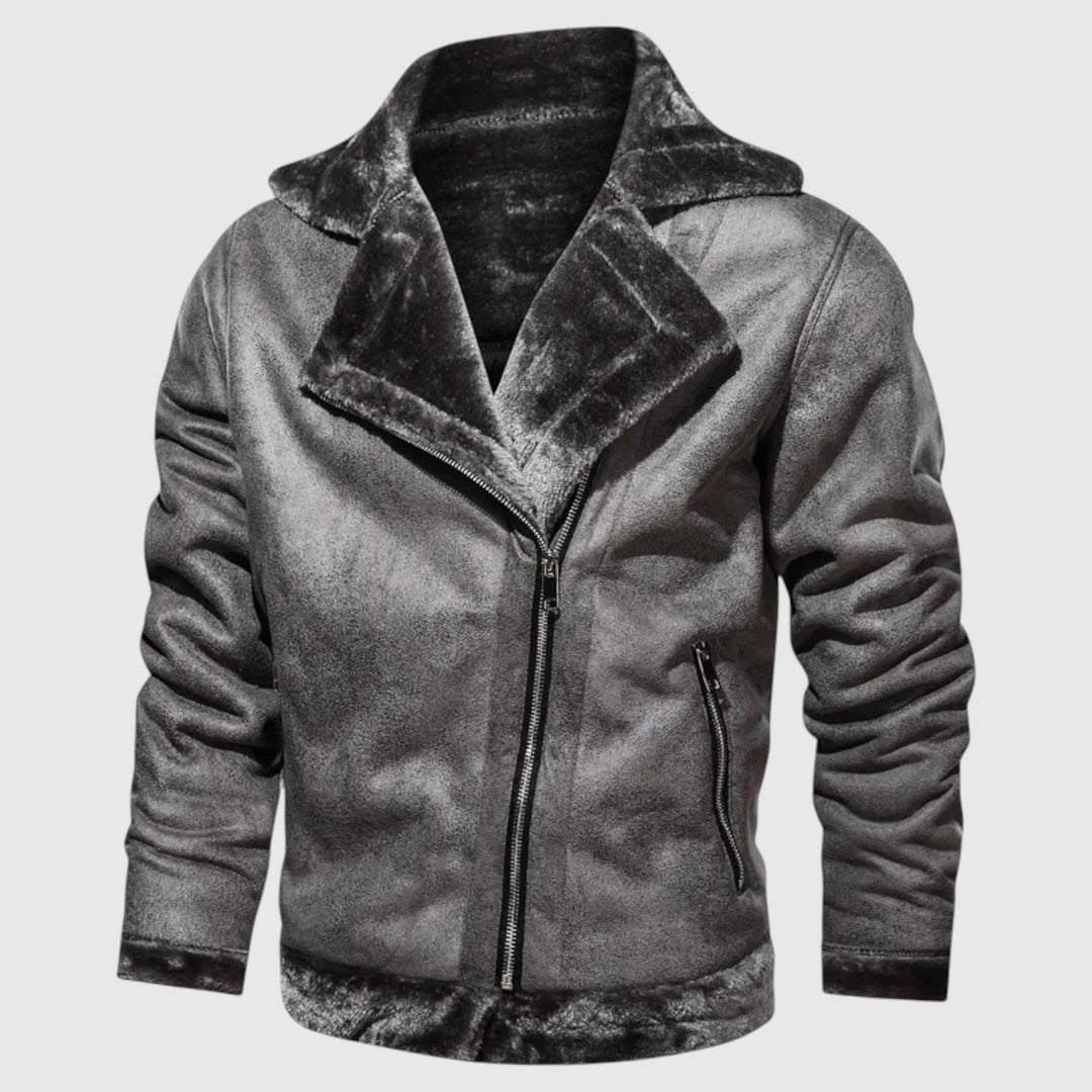 Nikolaj - Kožna jakna s perjem 