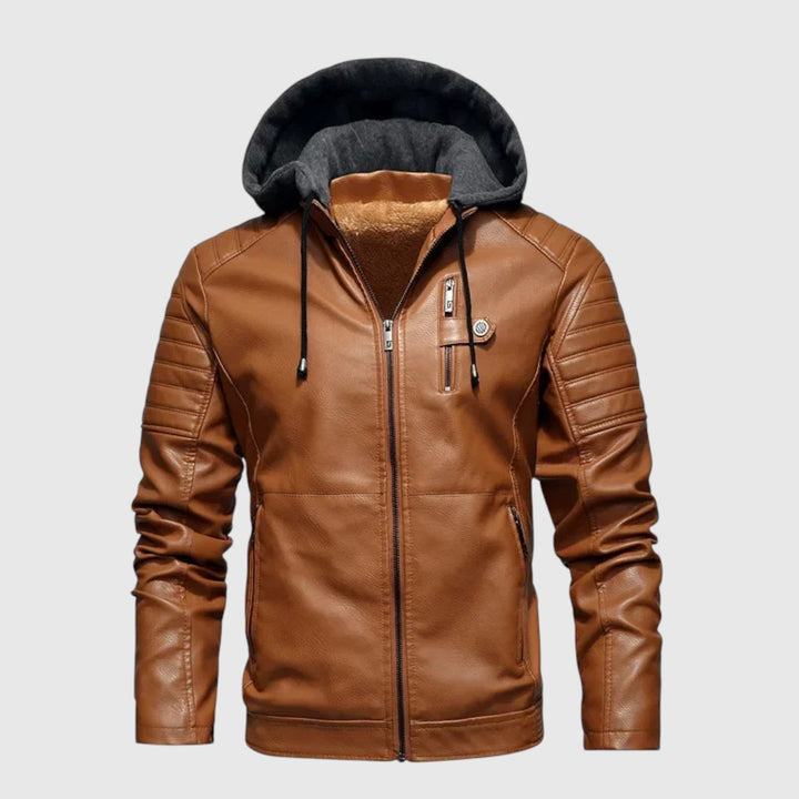 Boris - Kožna jakna s kapuljačom