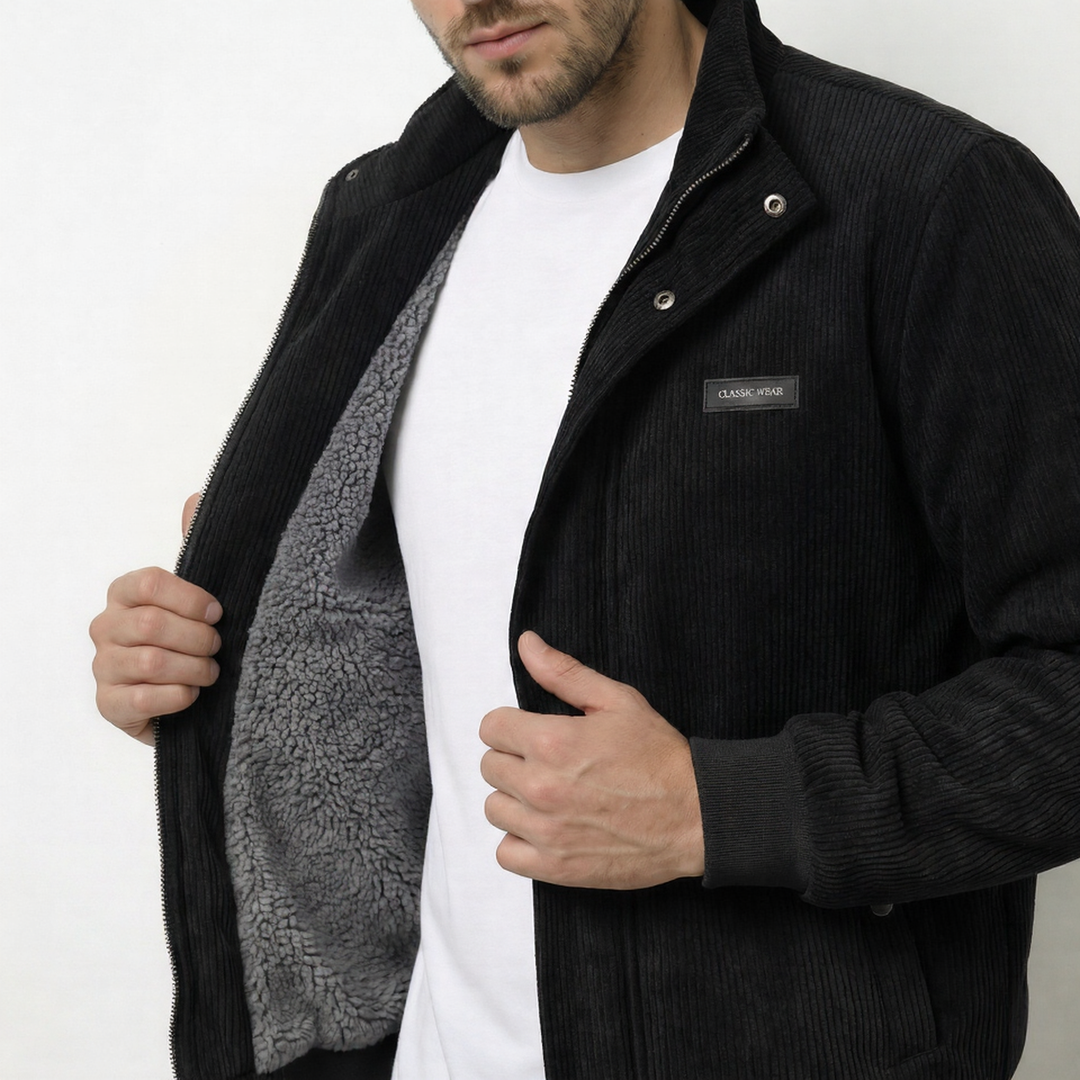 Libuše – Retro sako od manšestra s podstavom od šerpe