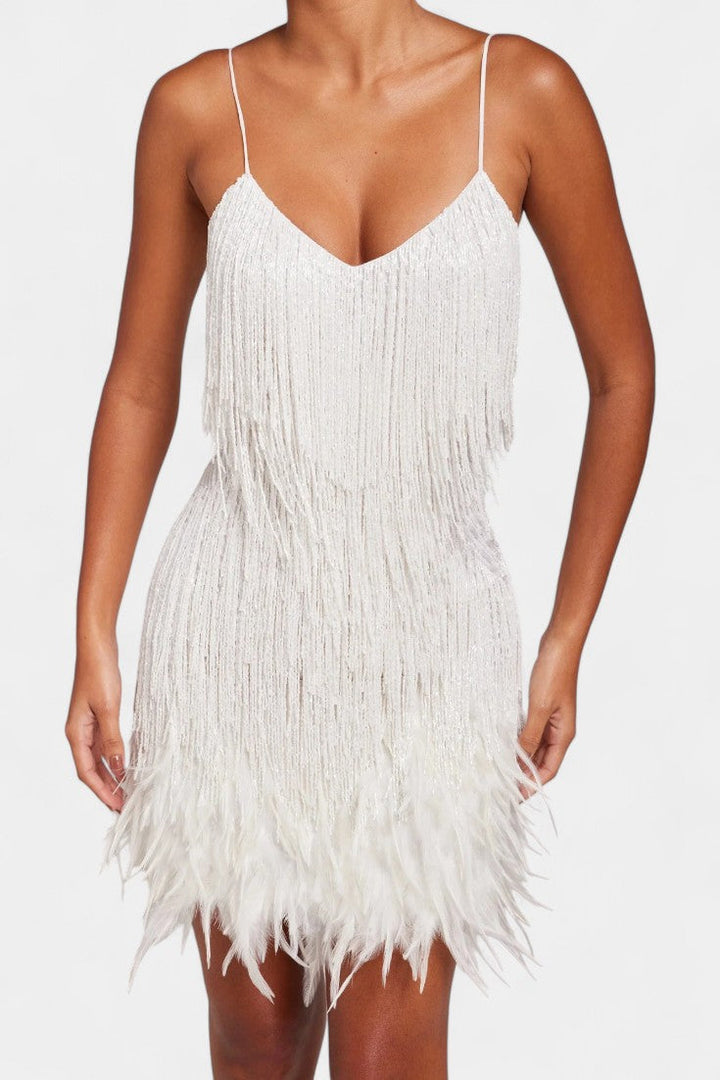 Mirjana Mini Haljina s Perjem