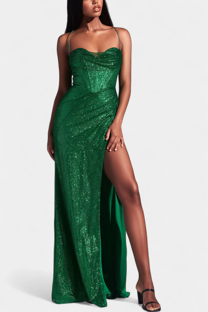 Ines Haljina Sirena s Korzetom i Špageti Naramenicama