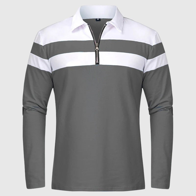 Libuše - Elegantni pulover sa zipom i prugama