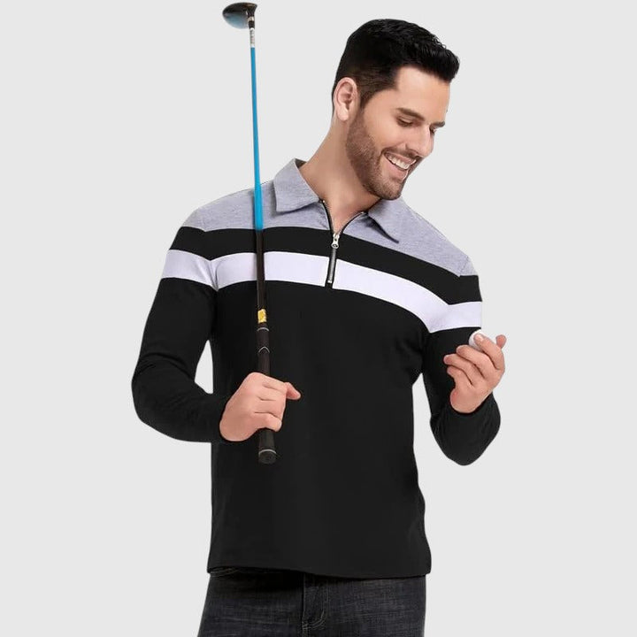 Libuše - Elegantni pulover sa zipom i prugama