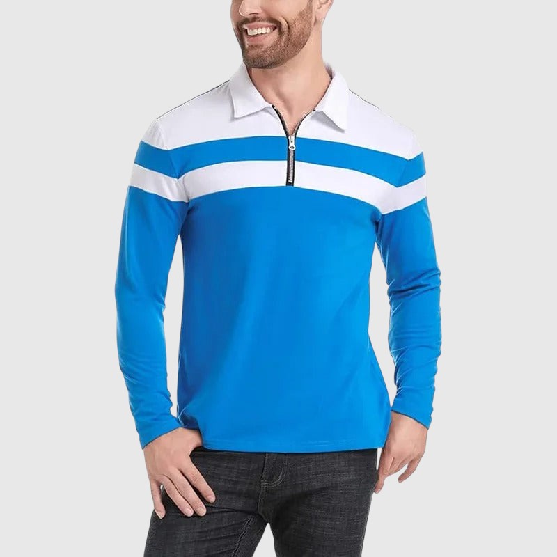 Libuše - Elegantni pulover sa zipom i prugama