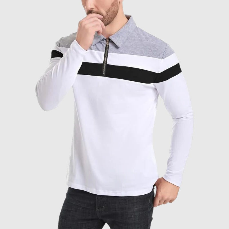 Libuše - Elegantni pulover sa zipom i prugama