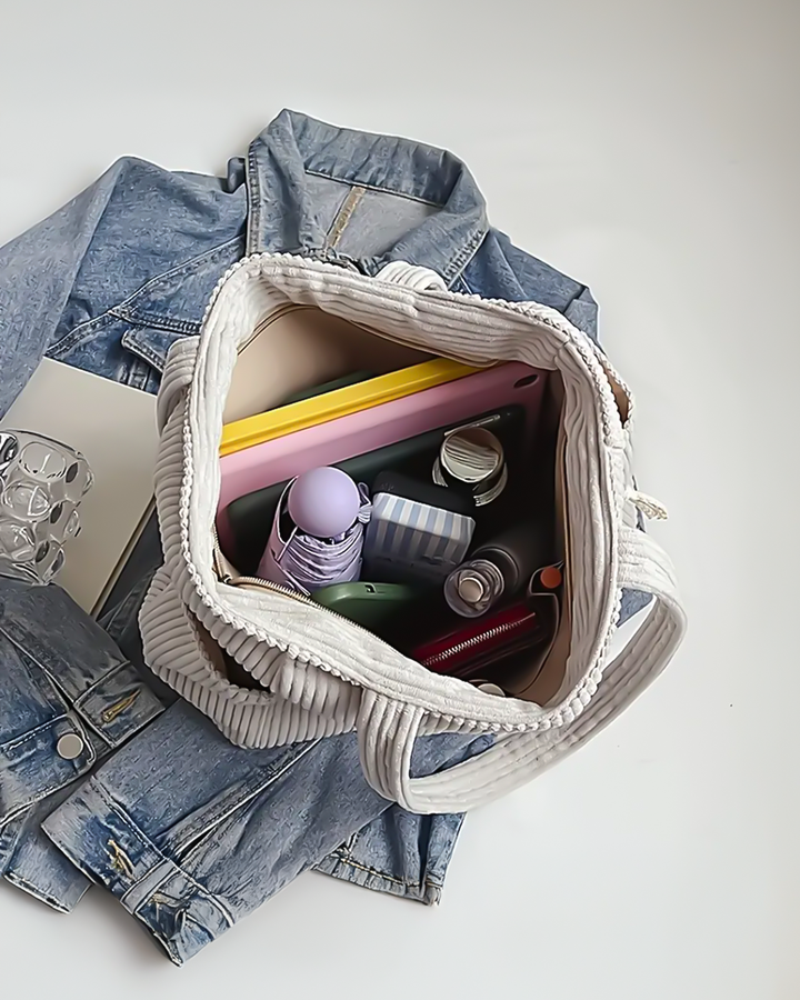 Tilda - Rebrasta torbica s detaljima od konopa