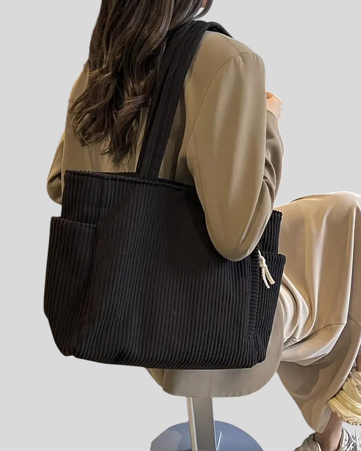 Tilda - Rebrasta torbica s detaljima od konopa